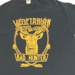 Funny Hunter Black T-shirt size Large